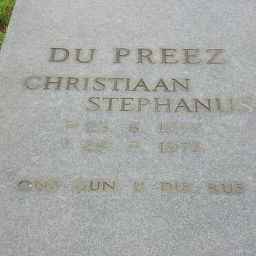PREEZ Christiaan Stephanus, du 1897-1972
