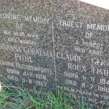 POHL Johanna Cornelia nee BEZUIDENHOUT 1918-1962 :: ROUX Claude Gerald 1947-1983