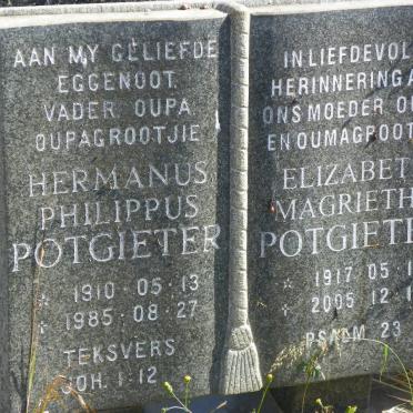 POTGIETER Hermanus Philippus 1910-1985 &amp; Elizabeth Magrietha 1917-2005