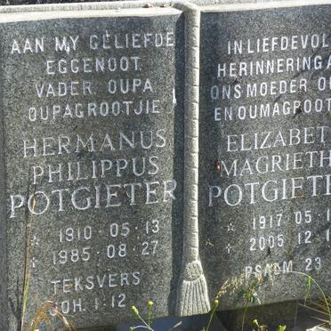 POTGIETER Hermanus Philippus 1910-1985 &amp; Elizabeth Magrietha 1917-2005