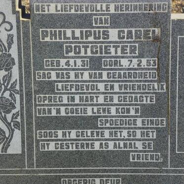 POTGIETER Phillipus Carel 1931-1953