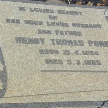 POND Henry Thomas 1894-1950