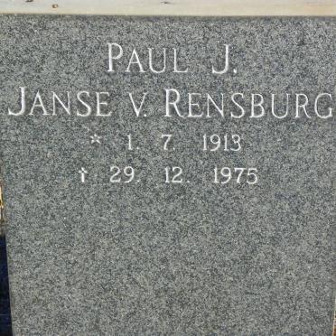 RENSBURG Paul J., Janse van 1913-1975