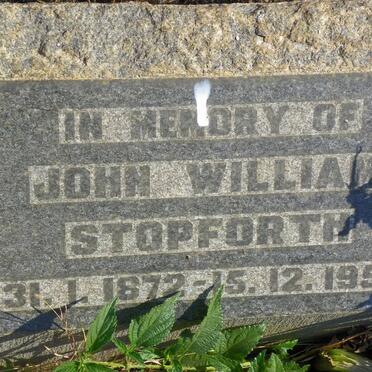 STOPFORTH John William 1872-1954