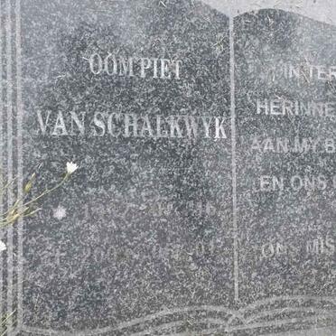 SCHALKWYK Piet, van 1932-2003