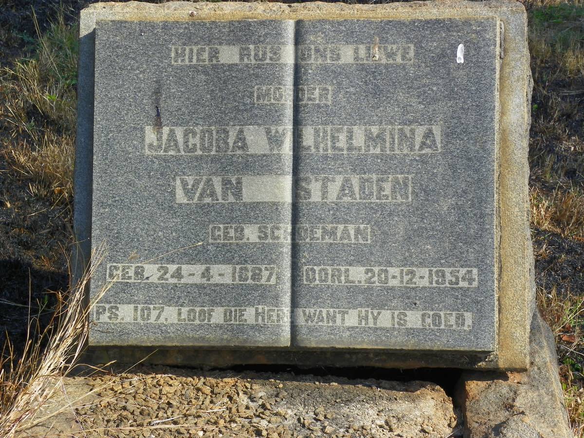 STADEN Jacoba Wilhelmina, van nee SCHOEMAN 1887-1954