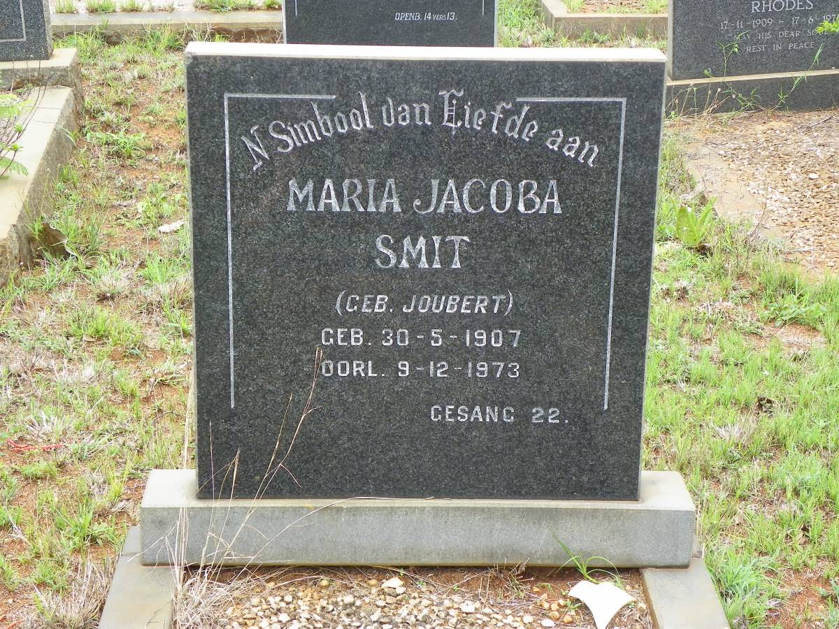 SMIT Maria Jacoba nee JOUBERT 1907-1973