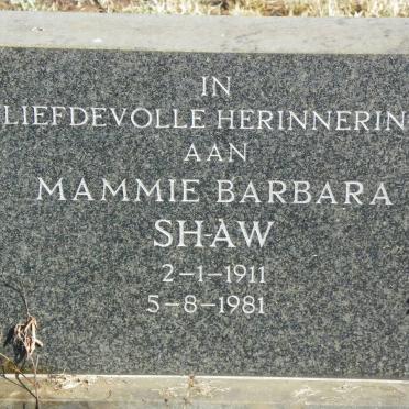 SHAW Barbara 1911-1981