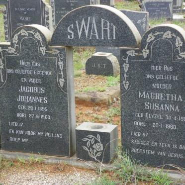 SWART Jacobus Johannes 1895-1969 &amp; Magretha Susanna L. DEYZEL 1905-1980