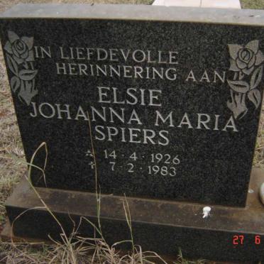 SPIERS Elsie Johanna Maria 1926-1983
