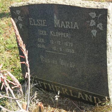 SUTHERLAND Elsie Maria nee KLOPPER 1878-1959