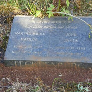 TECKLENBURG John James 1868-1927 &amp; Martha Maria Matilda 1877-1958