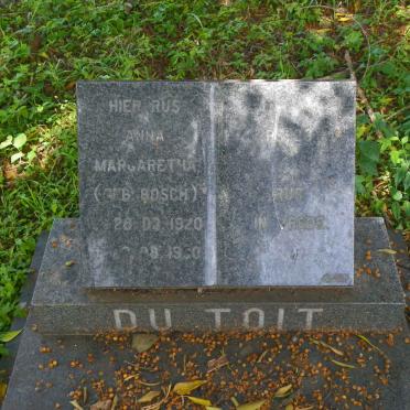 TOIT Anna Margaretha, du nee BOSCH 1920-1990