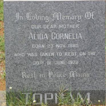 TOPHAM Alida Cornelia 1885-1979