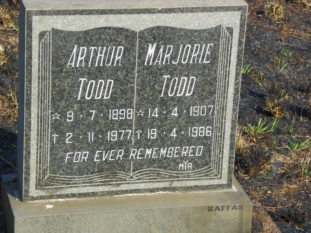 TODD Arthur 1898-1977 &amp; Marjorie 1907-1986