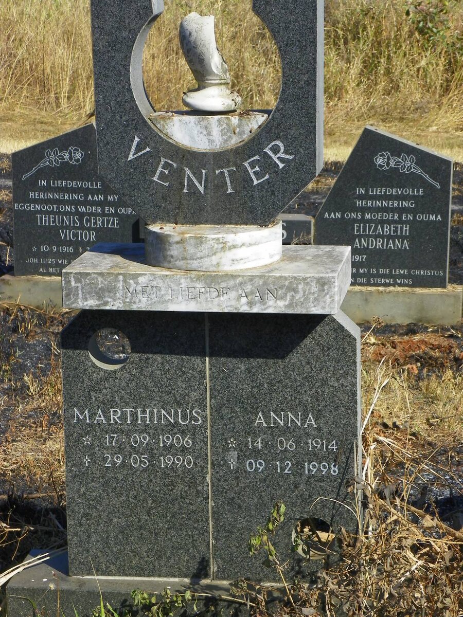 VENTER Marthinus 1906-1990 &amp; Anna 1914-1998