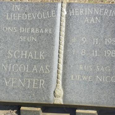 VENTER Schalk Nicolaas 1958-1981