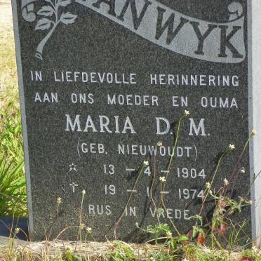WYK Maria D.M., van nee NIEUWOUDT 1904-1974