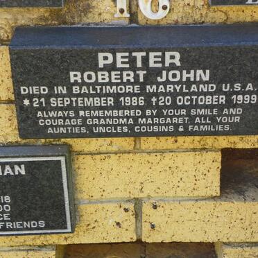 PETER Robert John 1986-1999