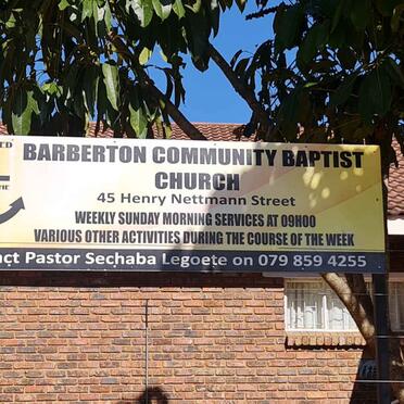 Mpumalanga, BARBERTON, Barberton Community Baptist Church, Memorial Wall