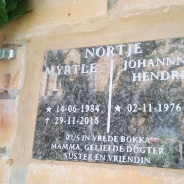 NORTJE Hendrik 1976- &amp; Myrtle 1984-2016