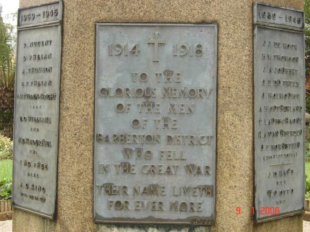 Barberton Great War 1