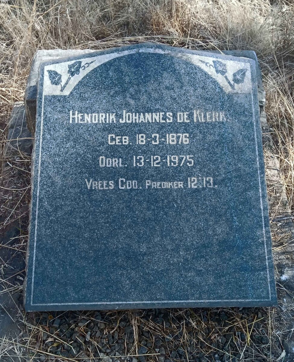 KLERK Hendrik Johannes, de 1876-1975