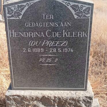 KLERK Hendrina C, de nee DU PREEZ 1889-1974