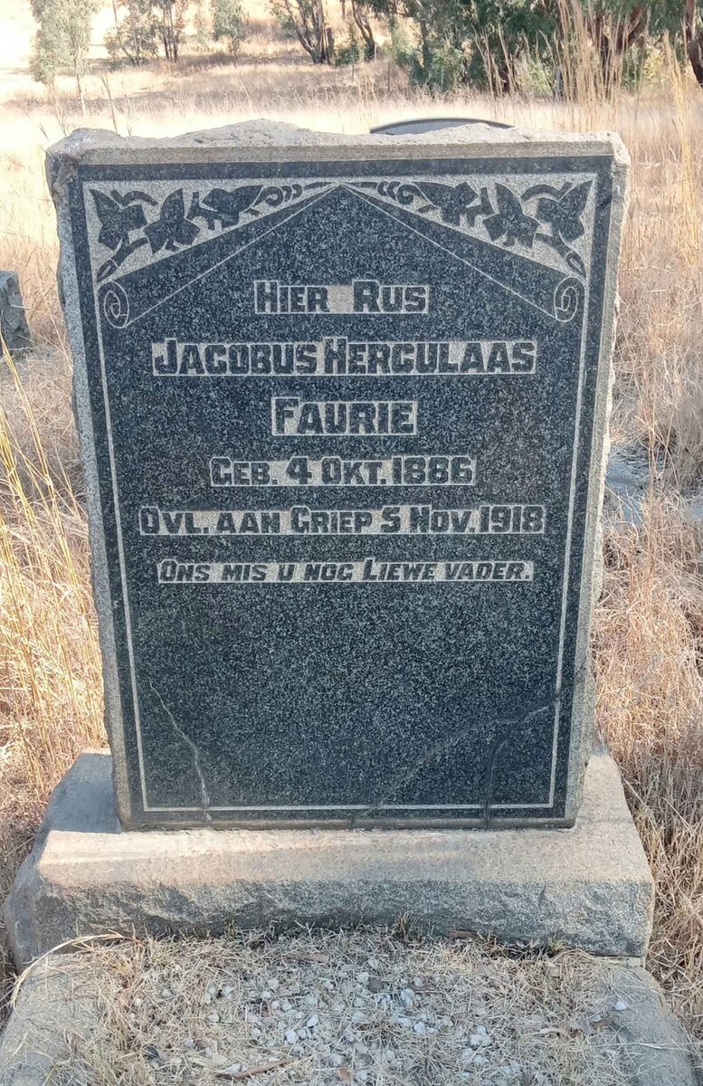 FAURIE Jacobus Herculaas 1886-1918