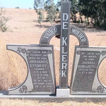 KLERK Johannes Gysbert, de 1909-1989 & Johanna Margaretha POTGIETER 1915-