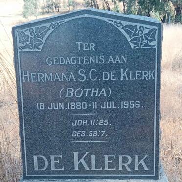 KLERK Hermana S.C., de nee BOTHA 1880-1956