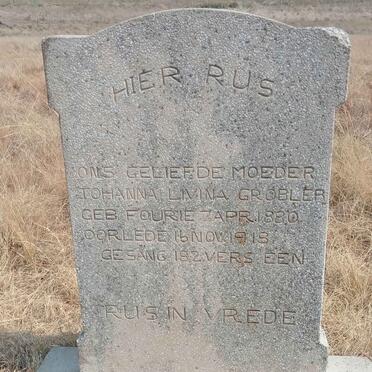 GROBLER Johanna Livina nee FOURIE 1880-1918