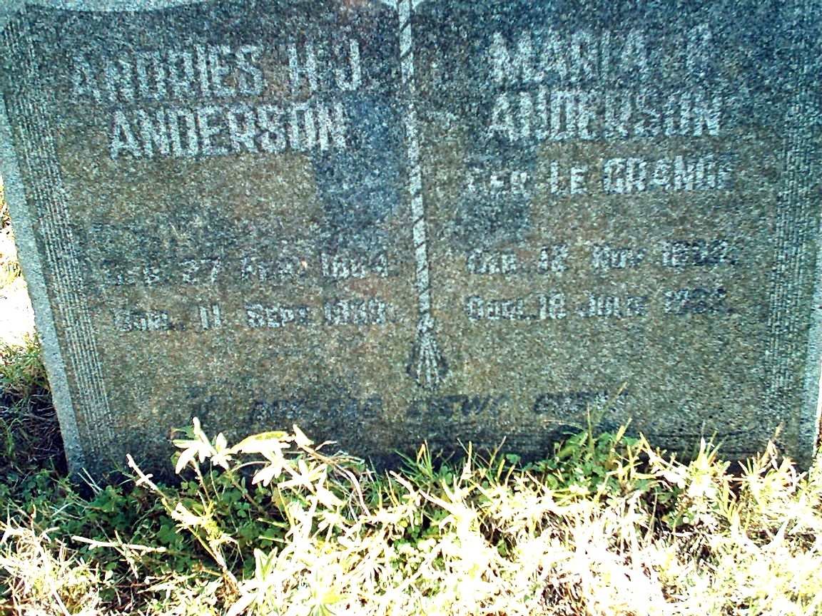 ANDERSON Andries H.J. & Maria LE GRANGE