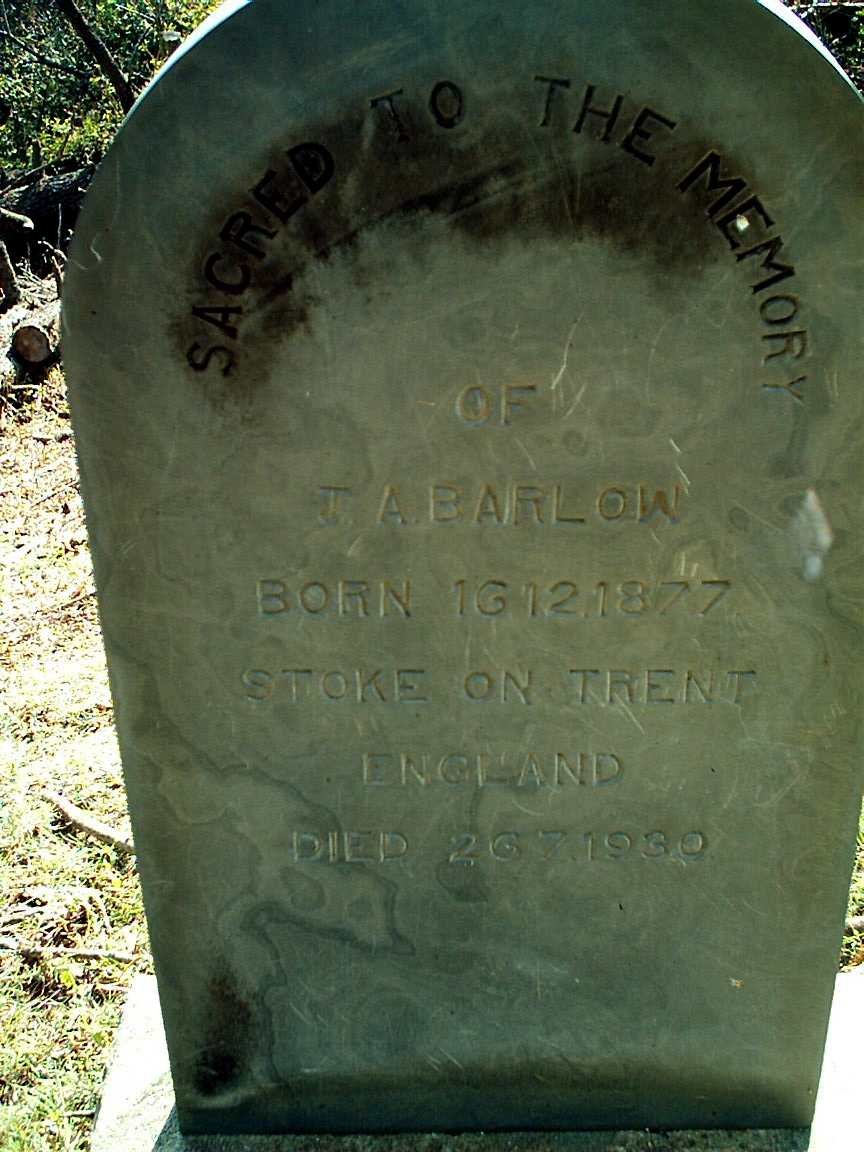 BARLOW J.A. 1877-1930