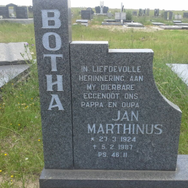 BOTHA Jan Marthinus 1924-1987