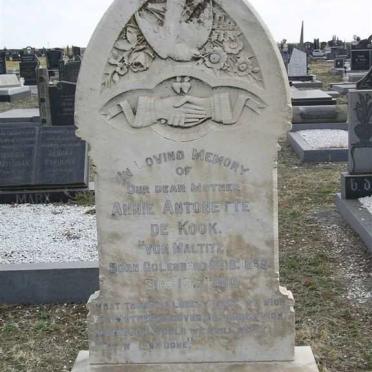 KOCK Annie Antonette, de neé von MALTITZ 1858-1930