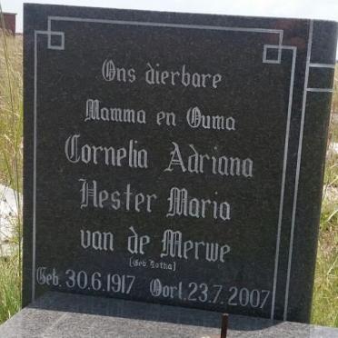MERWE Cornelia Adriana Hester Maria, van de nee BOTHA 1917-2007
