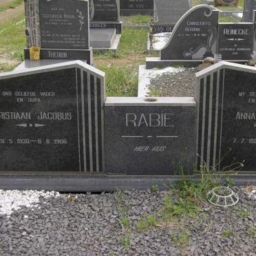 RABIE Christiaan Jacobus 1930-1986 &amp; Anna Gertruida VERMEULEN 1929-1974