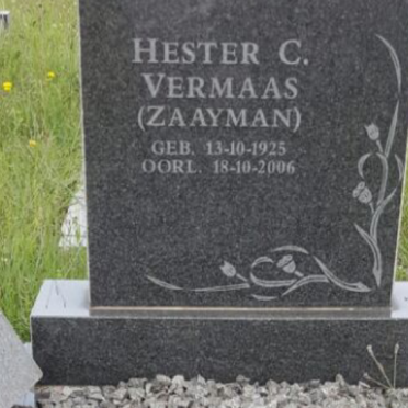 VERMAAS Hester C. nee ZAAYMAN 1925-2006