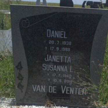 VENTER Daniel, van de 1938-1988 &amp; Janetta Susanna L. 1940-2014