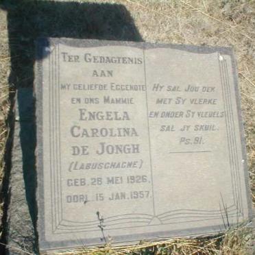 JONGH Engela Carolina, de, geb. LABUSCHAGNE 1926-1957