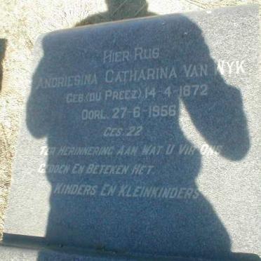 WYK Andriesina Catharina, van nee DU PREEZ 1872-1956
