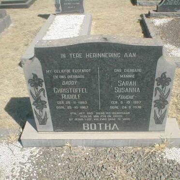BOTHA Christoffel Rudolf 1893-1967 &amp; Sarah Susanna FOUCHE 1897-1978