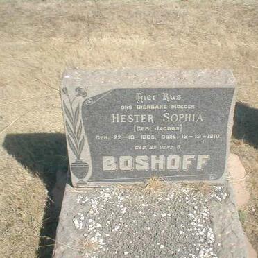 BOSHOFF Hester Sophia nee JACOBS 1885-1910
