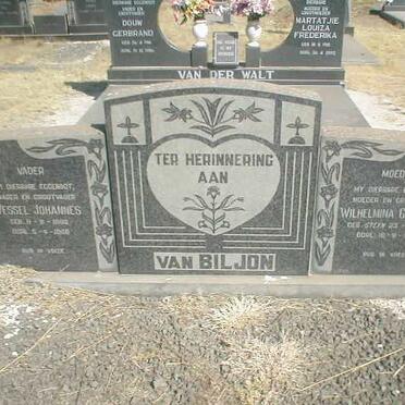 BILJON Wessel Johannes, van 1900-1958 &amp; Wilhelmina Gertruida STEYN 1906-1982