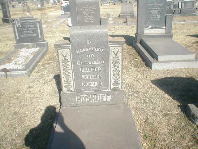 BOSHOFF Francina Johanna nee PRINSLOO 1886-1954_2