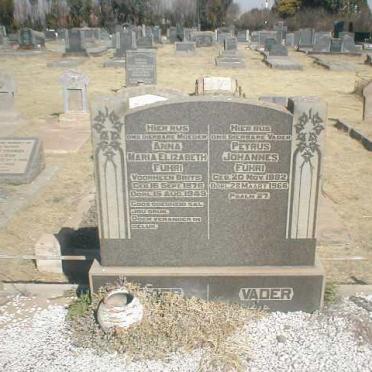 FUHRI Petrus Johannes 1882-1966 &amp; Anna Maria Elizabeth BRITS 1876-1949