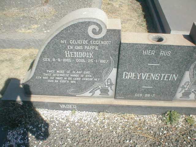 GREYVENSTEIN Hendrik 1885-1967