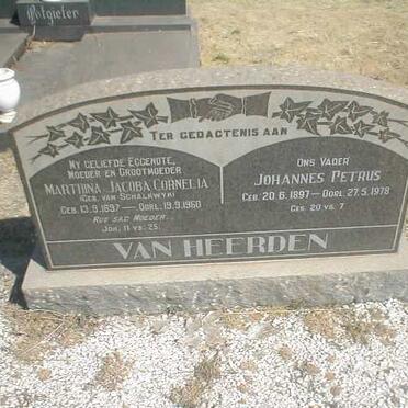 HEERDEN Johannes Petrus, van 1897-1978 &amp; Marthina Jacoba Cornelia geb. VAN SCHALKWYK 1897-1960
