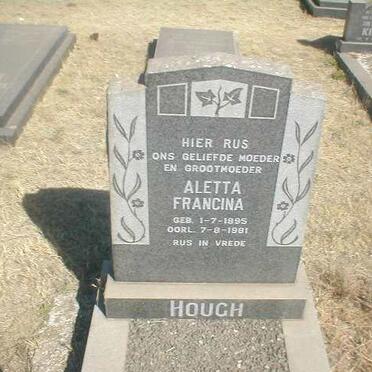 HOUGH Aletta Francina 1895-1981